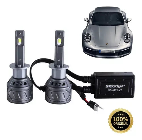 Farol de LED Shocklight S17X 6500K instalado no veículo