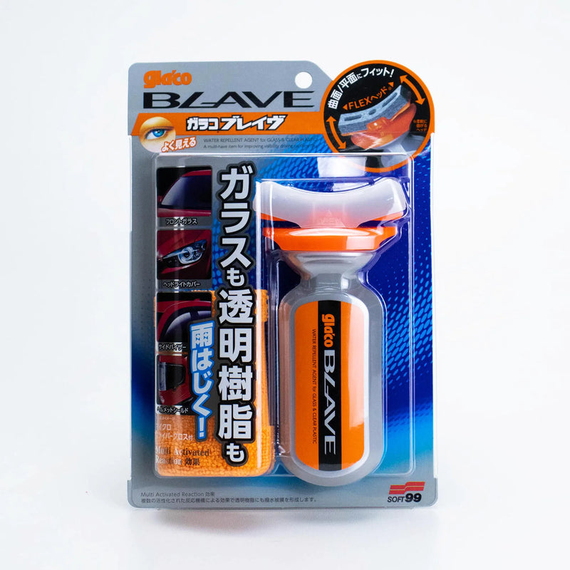 Embalagem frontal do Glaco Blave Soft99 – repelente de água para acrílicos