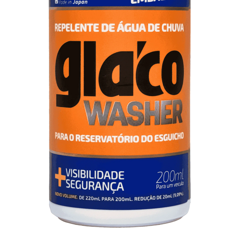 Detalhe superior da embalagem Glaco Washer 200ml Soft99 nova versão