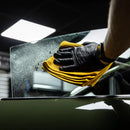 Antes e depois do tratamento de vidro automotivo com Vonixx