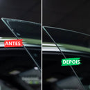 Antes e depois do tratamento de vidro automotivo com Vonixx