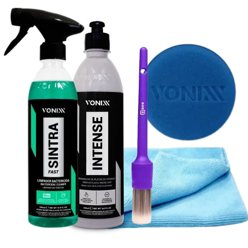 Kit Vonixx Sintra Fast e Intense para limpeza e proteção de plásticos internos